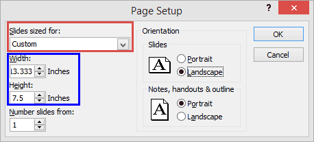 Page Setup in PowerPoint 2010
