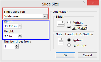 Slide Size in PowerPoint 2013