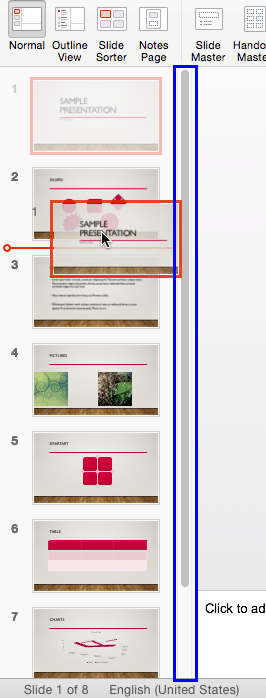Slides Pane in PowerPoint 2016 for Mac
