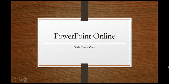 Slide Show View in PowerPoint for the Web