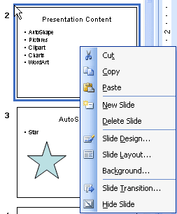 Right-click menu