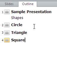 Outline tab