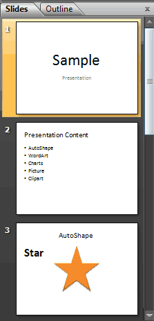 Slides tab