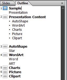 Outline tab