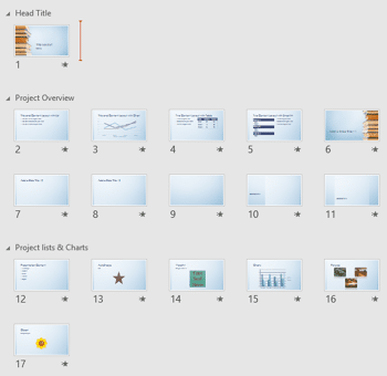 Viewing Sections in PowerPoint 2016 for Windows