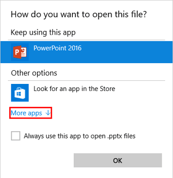 Set as Default Version in PowerPoint 2016 for Windows