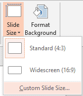 Custom Slide Size option Custom Slide Size option