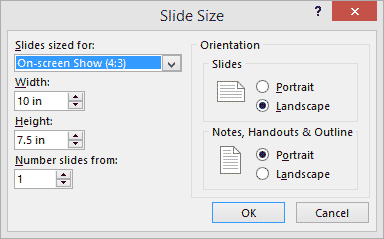 Slide Size dialog box