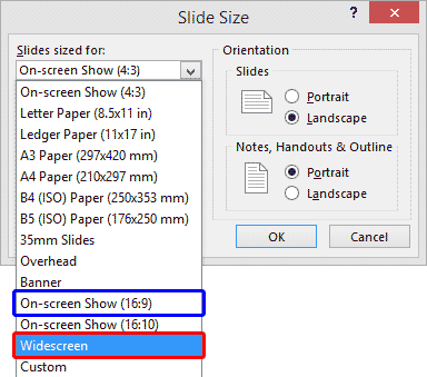 The new Widescreen option The new Widescreen option
