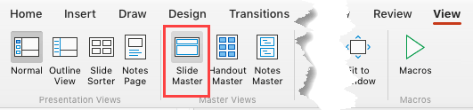 Slide Master button Slide Master button