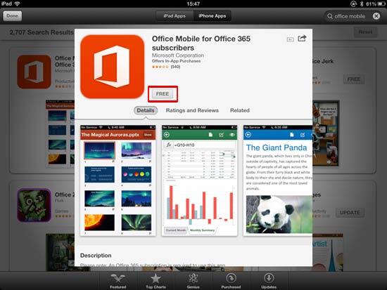 Office Mobile on the Apple AppStore using an iPad - Indezine Office Mobile on the Apple AppStore using an iPad