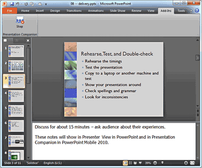 PowerPoint 2010's Normal view