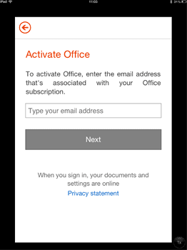 Sign into your Office 365 account