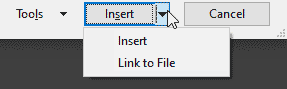 Link to File option Link to File option
