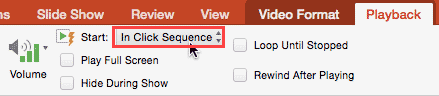 Start button within the Playback tab Start button within the Playback tab