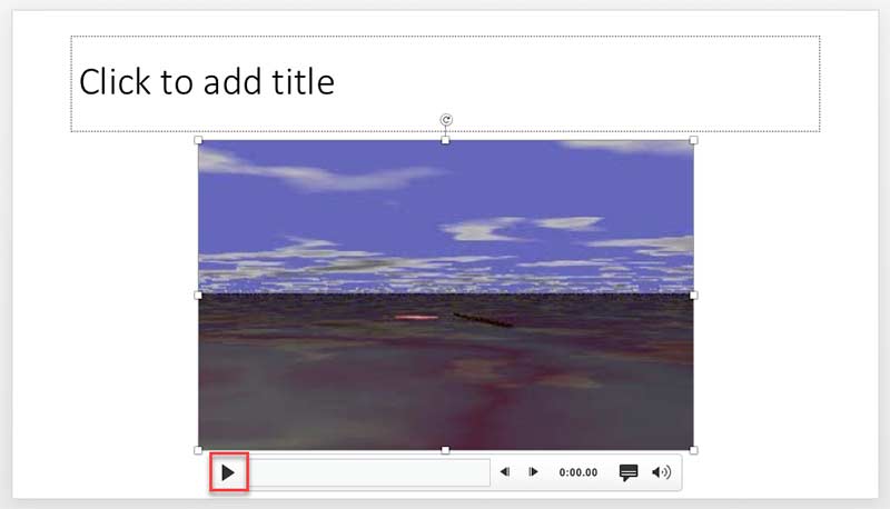 Video placed on slide Video placed on slide