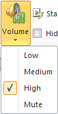 Volume drop-down gallery