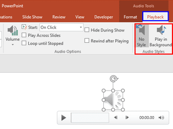 Audio Styles in PowerPoint 2016 for Windows