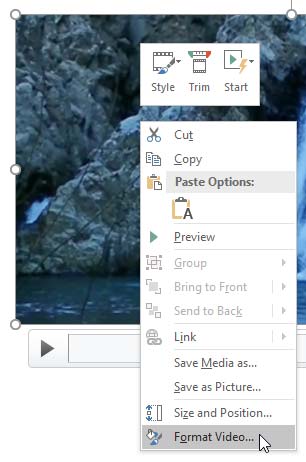 Format Video option to be selected Format Video option to be selected