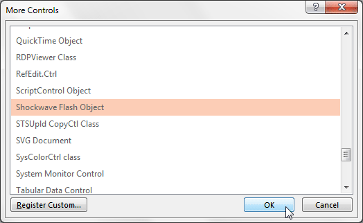More Controls dialog box More Controls dialog box