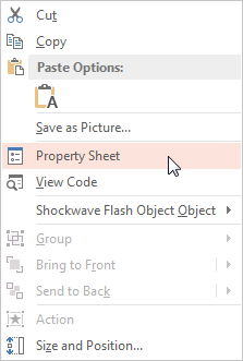 Property Sheet option