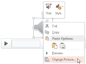Change Picture option selected