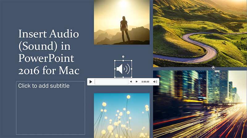 Audio icon placed on slide Audio icon placed on slide