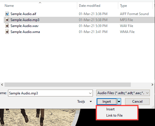 Choose if you want to link or embed Choose if you want to link or embed