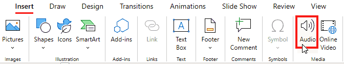 Audio on My PC option Audio on My PC option