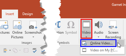 Online Video option Online Video option