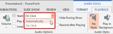 Automatically option selected within Start drop-down list Automatically option selected within Start drop-down list