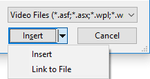 Link to File option Link to File option