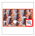 Magnifying glass icon appears over the video preview Magnifying glass icon appears over the video preview