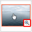 Magnifying glass icon appears over the video preview Magnifying glass icon appears over the video preview