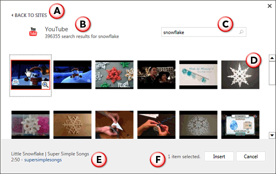Video search results from YouTube for the entered keyword(s) Video search results from YouTube for the entered keyword(s)
