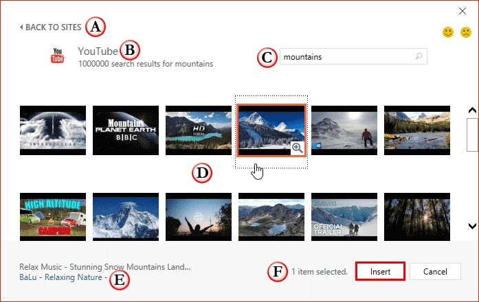 Video search results from YouTube for the entered keyword(s) Video search results from YouTube for the entered keyword(s)