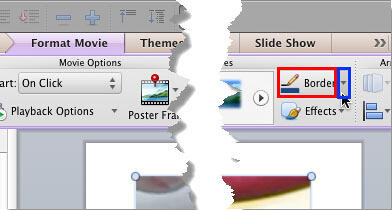 Border button within the Format Movie tab of the Ribbon