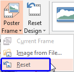 Reset option to be selected Reset option to be selected