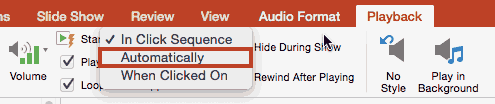 Play across slides option within the Start drop-down list