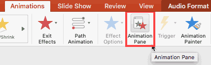 Click the Animations Pane button