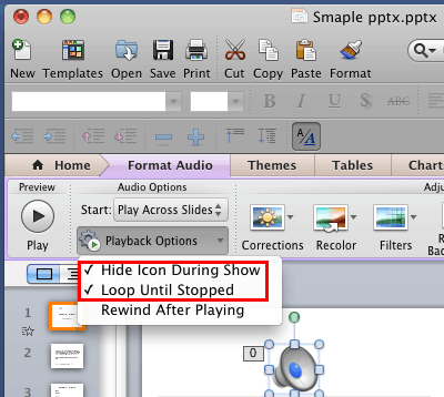 powerpoint 2011 for mac make music fade out