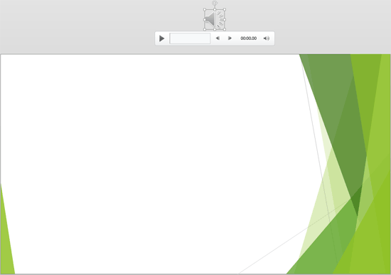 Sound icon moved off the slide