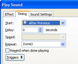 Timing tab Timing tab