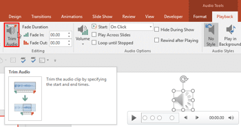 Trim Audio Clips in PowerPoint 2016 for Windows