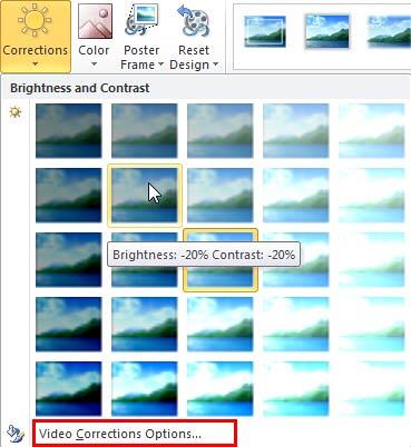 Brightness and Contrast values displayed as a tool tip Brightness and Contrast values displayed as a tool tip