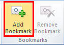 Add Bookmark button within the Bookmarks group