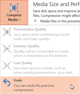 Undo option to revert compression Undo option to revert compression