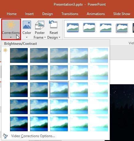 Corrections drop-down gallery Corrections drop-down gallery