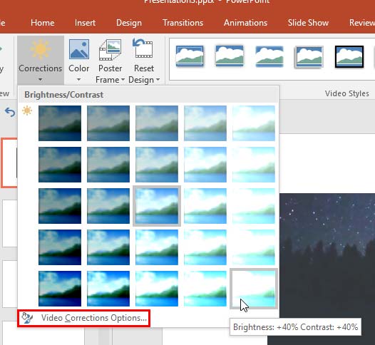 Brightness and Contrast values displayed as a tool tip Brightness and Contrast values displayed as a tool tip