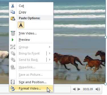 Format Video option to be selected Format Video option to be selected